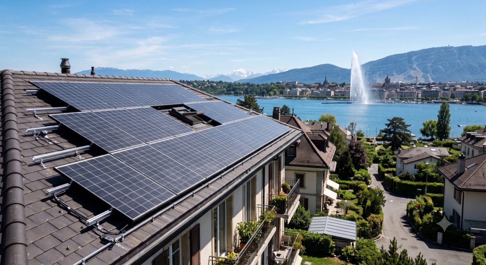 Installation de panneaux solaires dans le canton de Genève